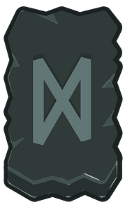 Black rough rectangle outlined rune