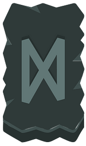 Black rough rectangle rune