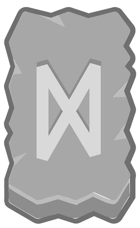 Grey rough rectangle outlined rune