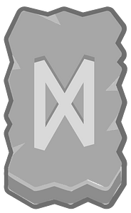 Grey rough rectangle outlined rune