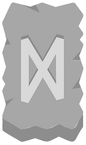 Grey rough rectangle rune