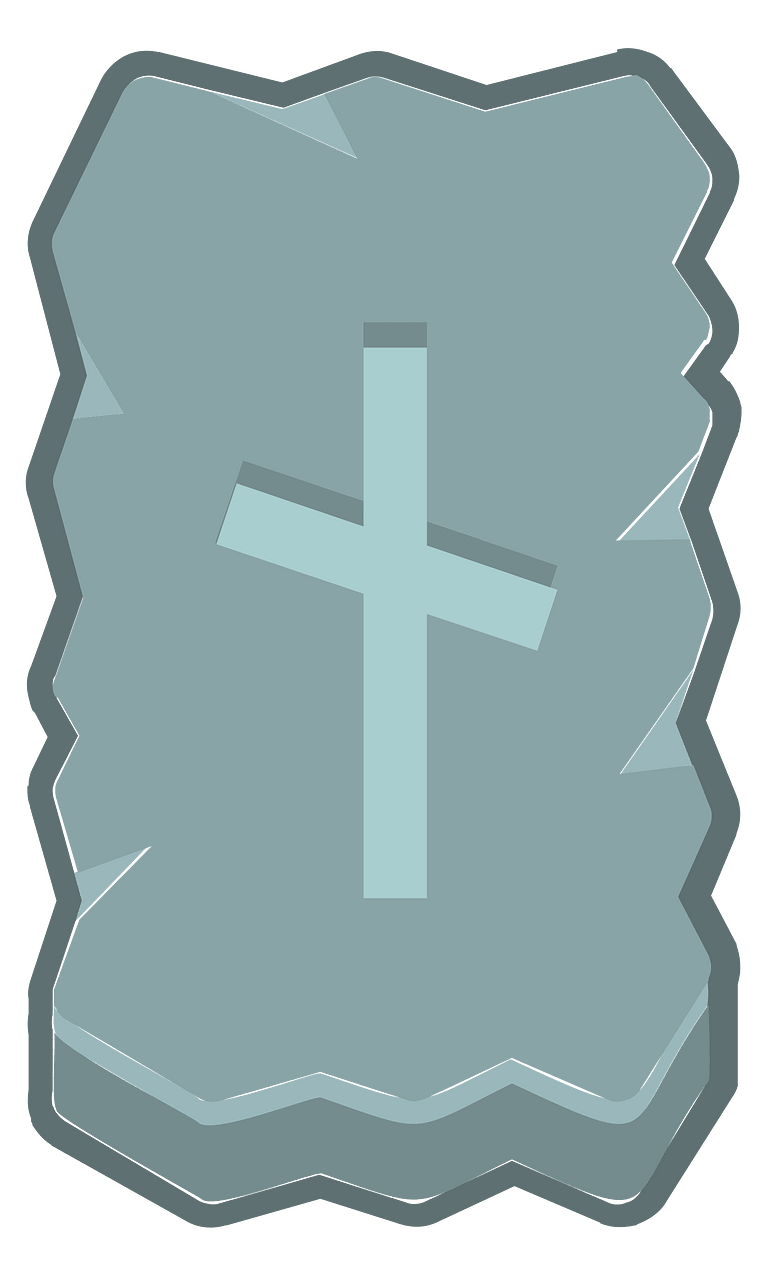 Blue rough rectangle outlined rune