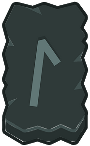 Black rough rectangle outlined rune