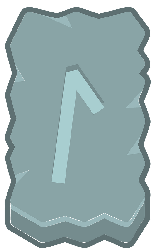 Blue rough rectangle outlined rune