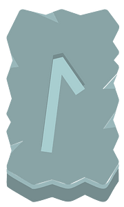 Blue rough rectangle rune