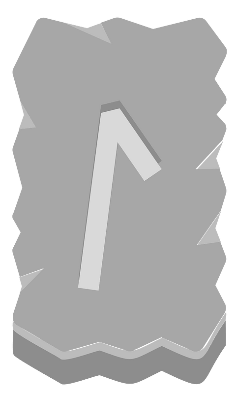 Grey rough rectangle rune