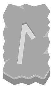 Grey rough rectangle rune