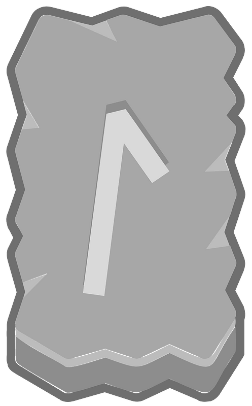 Grey rough rectangle outlined rune
