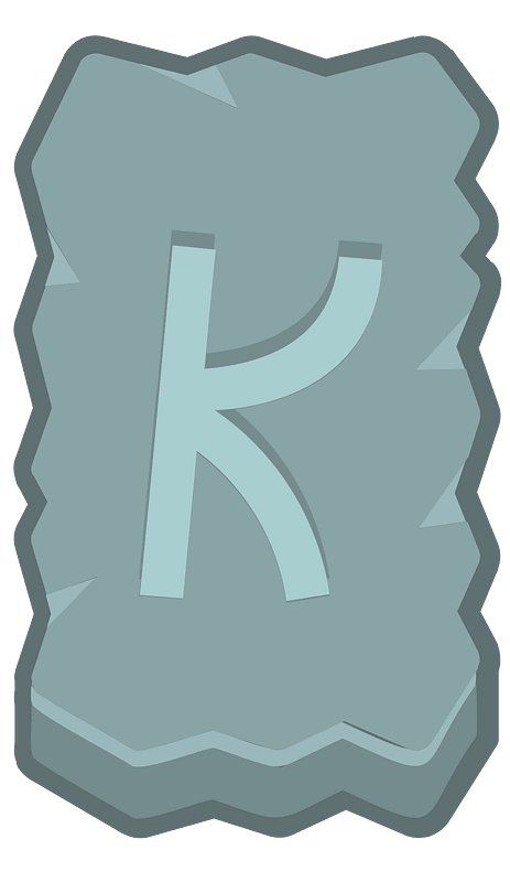 Blue rough rectangle outlined rune