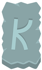 Blue rough rectangle rune