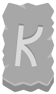 Grey rough rectangle rune