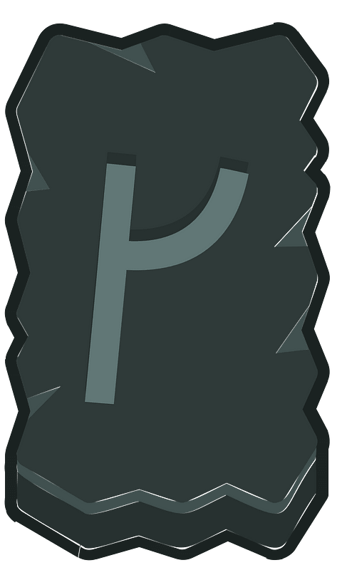 Black rough rectangle outlined rune