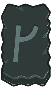 Black rough rectangle outlined rune