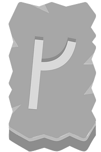 Grey rough rectangle rune