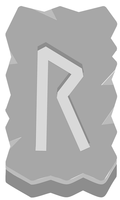 Grey rough rectangle rune