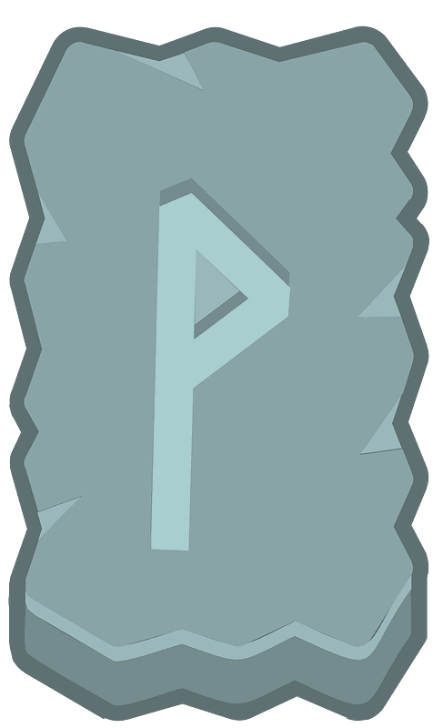 Blue rough rectangle outlined rune