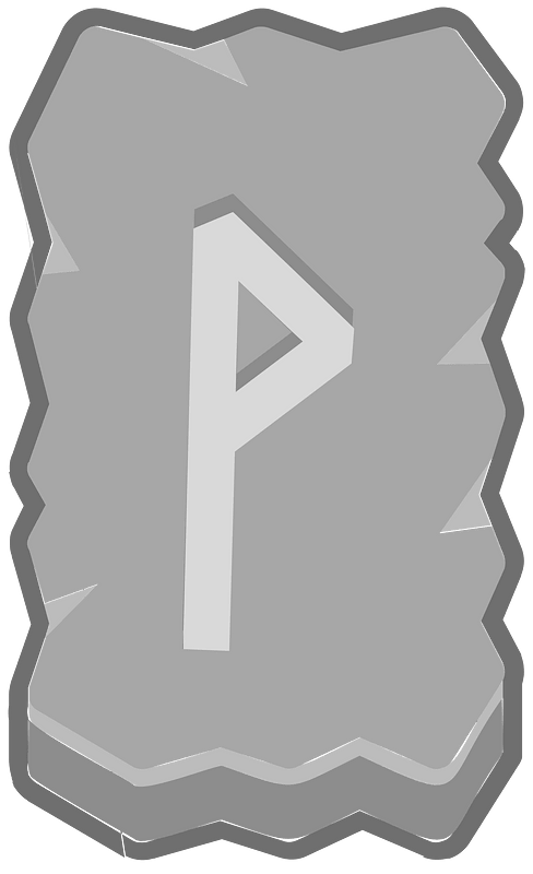 Grey rough rectangle outlined rune