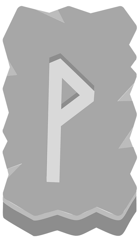 Grey rough rectangle rune