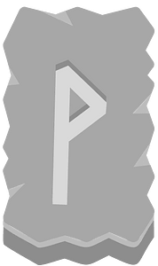 Grey rough rectangle rune