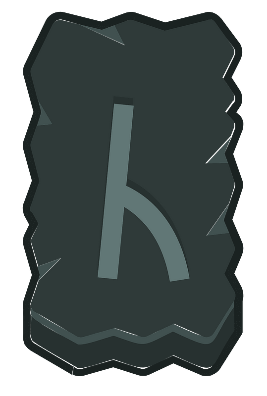 Black rough rectangle outlined rune