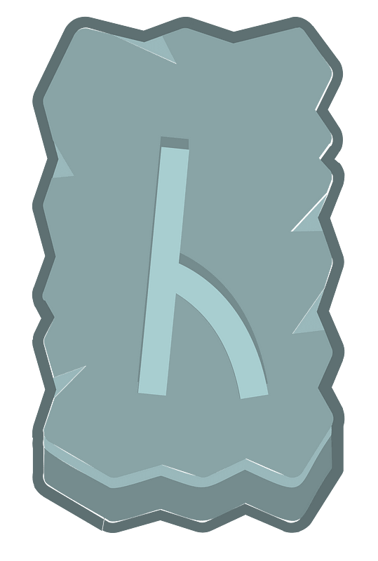 Blue rough rectangle outlined rune