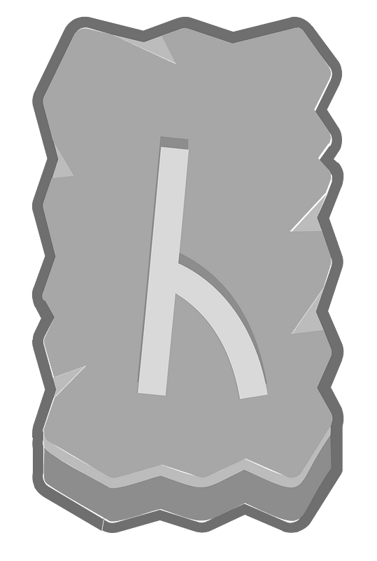 Grey rough rectangle outlined rune