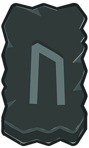 Black rough rectangle outlined rune