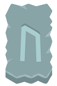 Blue rough rectangle rune