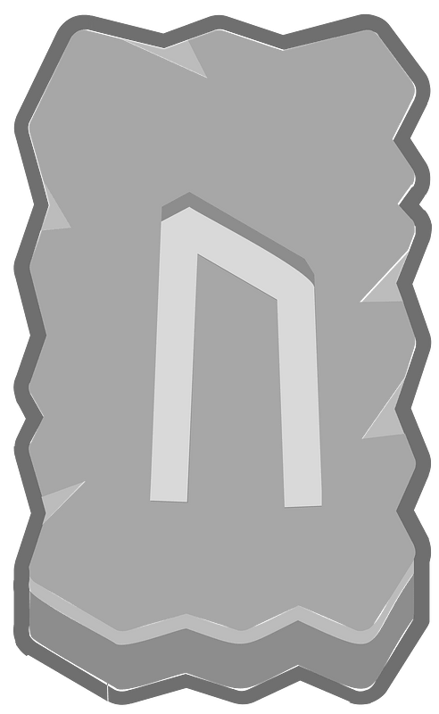Grey rough rectangle outlined rune