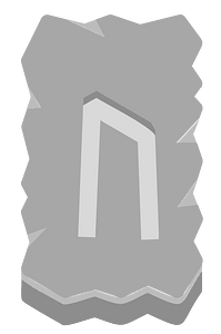 Grey rough rectangle rune