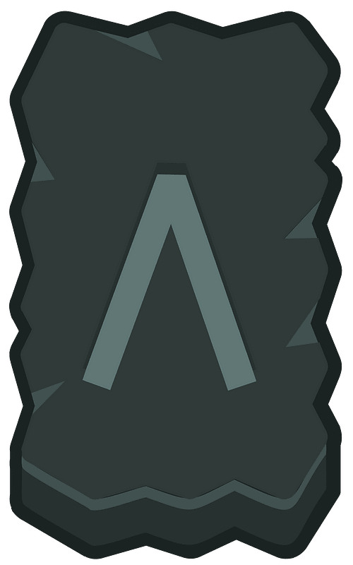 Black rough rectangle outlined rune
