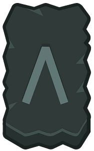 Black rough rectangle outlined rune