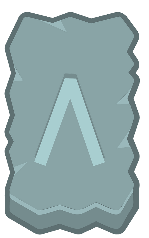 Blue rough rectangle outlined rune