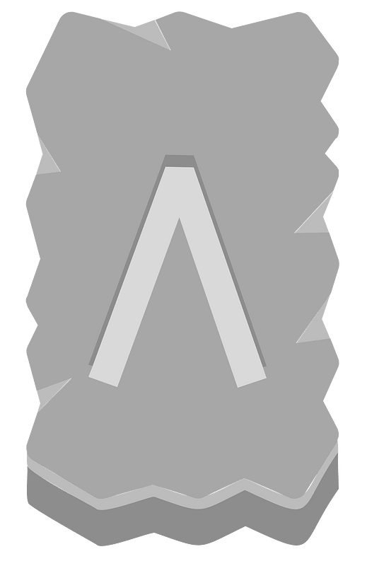 Grey rough rectangle rune