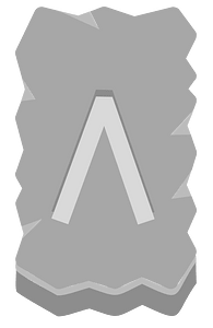 Grey rough rectangle rune