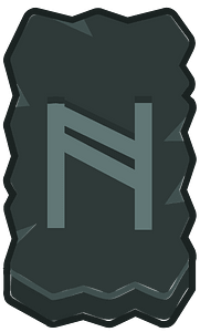Black rough rectangle outlined rune