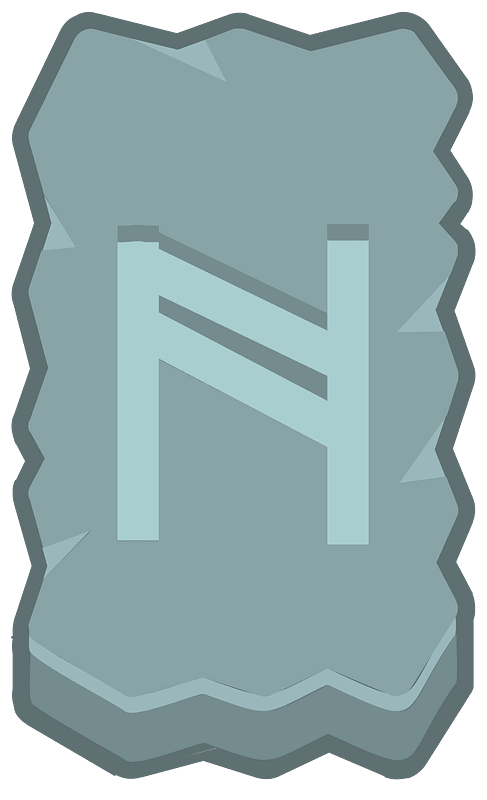 Blue rough rectangle outlined rune