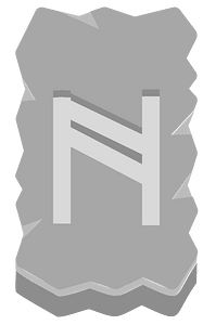 Grey rough rectangle rune