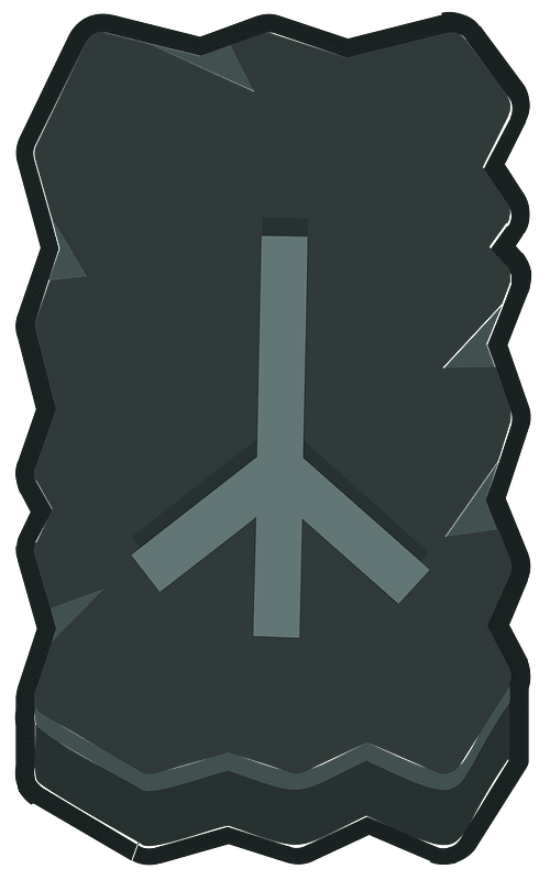 Black rough rectangle outlined rune