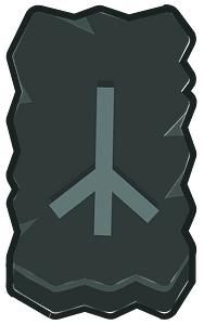 Black rough rectangle outlined rune