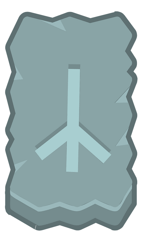Blue rough rectangle outlined rune