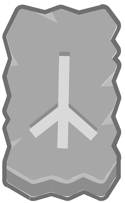 Grey rough rectangle outlined rune
