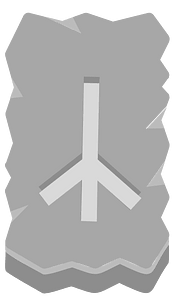 Grey rough rectangle rune