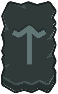 Black rough rectangle outlined rune