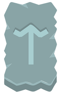 Blue rough rectangle rune