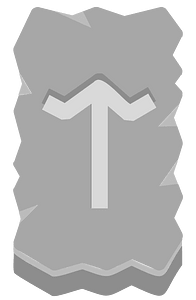 Grey rough rectangle rune