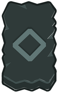 Black rough rectangle outlined rune