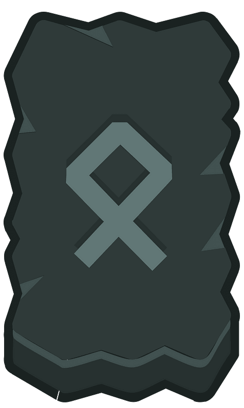 Black rough rectangle outlined rune