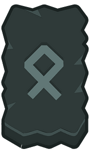 Black rough rectangle outlined rune
