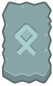 Blue rough rectangle outlined rune